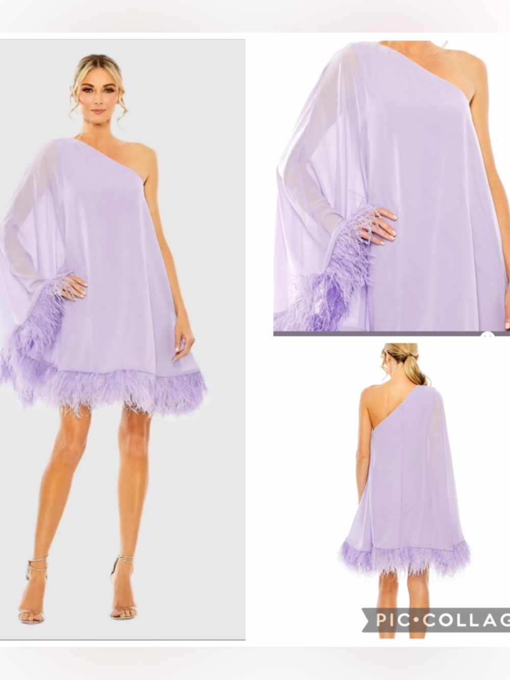 NWT MAC DUGGAL Lilac Trapeze mini dress size 4 11623
